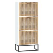 vidaXL Spintelė batams, baltos spalvos, 52x25x120cm, apdirbta mediena, Balta