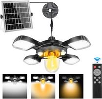 Eleganted Solar Hanging Lamps, Solar Lights for Indoor Outdoor Use with 5 m Cable, IP65 Solar Pendant Lights with Remote Control, 5 Modes Hanging Foldable Waterproof for Garden Patio Balcony Gazebo