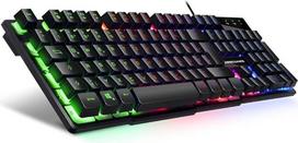 EMPIRE GAMING - Kompiuterio klaviatūra - K300 QWERTZ - 105 pusiau mechaniniai klavišai, iš jų 19 "anti-ghosting" klavišų, 12 daugialypės terpės nuorodų, LED RGB apšvietimas