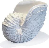 Huey House Nautilus Seashell Sculpture Replica Beach Theme Ocean Decor for Home Rustic White Resin 10.4 x 6 x 8 Inch Handmade Seashell Shelves Decor in