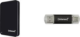 Intenso 6023560 1 TB "Memory Drive" USB 3.0 2,5 colio išorinis kietasis diskas, mechaninis kietasis diskas ir "Twist Line", 32GB, dvigubas USB 3.2 Gen 1x1, USB-C ir USB-A, 70MB/s, antracito spalvos