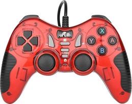 Laidinis žaidimų valdiklis "Rii GP500", skirtas kompiuteriui "Windows 98 XP 7 8 10", "Playstation 3", "Steam" žaidimams, su dvigubos vibracijos asimetriniu USB "Joy Pad" valdikliu (TURB, 12 ugnies mygtukų, 4 AXLS)