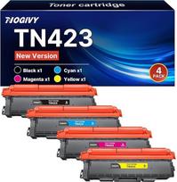 NOGIVY TN423 TN-423 toneris suderinamas su Brother TN-423 toneriu, skirtu Brother MFC-L8690CDW toneriui HL-L8260CDW DCP-L8410CDW (1 juodas, 1 žydras, 1 purpurinis, 1 geltonas, 4 pakuotės)