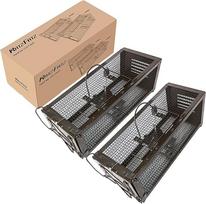 RatzFatz® 2 x XXL gyvos pelės spąstai žiurkėms, profesionalių, sodo ir namų gyvūnų spąstų rinkinys triušiams ir žiurkėnams, reguliuojamo jautrumo, daugkartiniai, gyvenamieji, medžiokliniai, narveliai, 2021 nugalėtojas