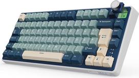 RK ROYAL KLUDGE R75 mechaninė klaviatūra, belaidė, 75% TKL su mygtukais QWERTZ RGB Bluetooth/2.4G/USB-C PBT QMK/VIA, "Hot Swap" linijiniai kreminiai jungikliai