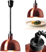 Royal Catering IR infraraudonųjų spindulių maisto pašildymo lempa varinis pakabukas 29 cm skersmens 250 W