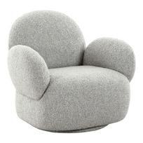 Boucle fotelis su pasukimo funkcija | 85 x 81 x 87 cm | Pilka