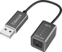 "Cubilux" USB A-TOSLINK optinio garso adapteris, vienkryptis USB A tipo skaitmeninis keitiklis į SPDIF, S/PDIF siųstuvas, skirtas tik kompiuteriams, nešiojamiesiems ir asmeniniams kompiuteriams, bet ne televizoriams ar kitiems įrenginiams