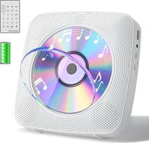 "Gueray" stalinis CD grotuvas "Bluetooth" CD grotuvas su garsiakalbiais namams 1800 mAh Nešiojamasis CD grotuvas su AUX USB ausinių lizdu FM radijas su nuotolinio valdymo pulteliu Apsauga nuo dulkių LCD ekranas vaikams Baltas
