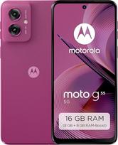 "Motorola Moto g55 5G" išmanusis telefonas (6,49" FHD+ ekranas, 50 MP kamera, 8/256GB, 5000 mAh, "Android 14") Twilight Purple (Vegan Leatherette) + apsauginis dangtelis [Amazon Exclusive]