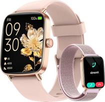 Išmanusis laikrodis moterims vyrams su telefono funkcija, 1,85 colio fitneso laikrodis "Smart Watch", 100 + sporto režimai, fitneso stebėjimo įrenginys su širdies ritmo / SpO2 / miego monitoriumi, žingsniamatis, IP68 vandeniui atsparus sporto laikrodis iO