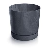 Gėlių vazonas Prosperplast Tubo P Beton Effect DPOP400E-S433, juodas