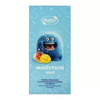 Pieninis šokoladas su sproginėjančiu cukrumi ir mangais RŪTA Bumciai. NUSIŠYPSOK! 70 g