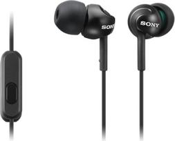 "Sony MDREX110APB.CE7" gilaus boso ausinės su išmaniojo telefono valdikliu ir mikrofonu - metalinės juodos spalvos