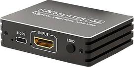 HDMI 2.1 skirstytuvas 1 in 2 Out 4K 120Hz 8K 60Hz su garsu, BolAAzuL 1x2 HDMI skirstytuvas nuo 1 iki 2 monitorių, dubliuojantis vienu metu, maitinamas, "Plug & Play", nulinis vėlavimas, HDCP 2.3 HDR, skirtas PS5/Xbox/PC/TV