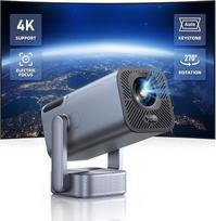 Mini projektorius Native 1080P projektorius 4K - 【Elektrinis fokusavimas ir automatinis vertikalus trapecijos koregavimas bei 270° pasukamas】 TOPTRO "WiFi Bluetooth" projektorius Mažas lauko projektorius mobiliajam telefonui, X8
