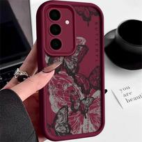 Ink Butterfly Silicone Case For Samsung Galaxy S25 S24 S23 S22 Ultra S21 S24 FE A14 A34 A15 A35 A52 A53 A54 A56 A16 Phone Cover For Galaxy S22