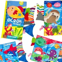 WOOPIE BABY Jūros gyvūnų uodegos knyga Medžiaga Rustling
