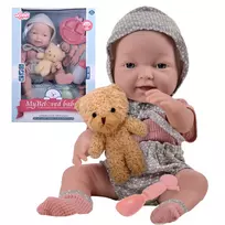 WOOPIE ROYAL Kūdikio lėlė 36 cm su drabužiais ir meškiuku Maitinimo priedai