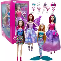 WOOPIE 4 stebuklingų princesių rinkinys - lėlės dėžutė "4 viename" su priedais