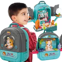 WOOPIE mažojo veterinaro rinkinys "3-in-1" kuprinė šuns namelis