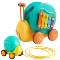 WOOPIE Traukianti sraigė "4-in-1" cimbolų sensorinės pavaros paleidimo įrenginys + mažas automobilis