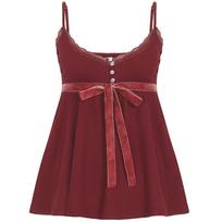 Retro Nėriniai Camisole Petnešėlės Raudoni Marškinėliai Be Rankovių Mygtukai L vyno raudonos spalvos