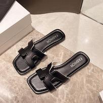 Korean version of fashion versatile flat-bottomed casual cool slippers summer new fashion niche open-toe slippers 35 juoda