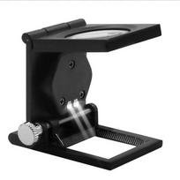 10X Sulankstomas lino testeris Mini kišeninis metalinis didinamasis stiklas su šviesa ir skale Vielos skaitiklis Didinamasis stiklas Pack of 1