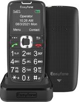 "Easyfone Prime-A6" GSM mobilusis telefonas senjorams be sutarties su dideliais mygtukais 1,8 colio GSM mygtukinis mobilusis telefonas su SOS pagalbos iškvietimo mygtuku ir įkrovimo stotele (juodas)