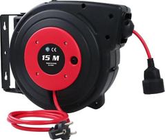 "EnergyPro" kabelių ritė 15 m + 2 m, 2300 W kabelių ritė, sieninis ilgintuvas, automatinis vyniojimas, pasukimas 180° kampu, TÜV aptikimas, įskaitant montavimo medžiagą