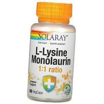 Lizinas ir monolaurinas, L-lizino monolaurinas, Solaray 60 vegetarinių kapsulių (27411005) 60vcaps