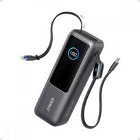Anker Zolo Powerbank | A1695H11 | 25000 mAh | Built-In USB-C and Retractable Cable) | Grey