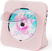 "Gueray" CD grotuvas "Bluetooth" CD grotuvas su garsiakalbiu Palaiko nuotolinio valdymo ekraną FM radijas su CD grotuvais USB kortelių atkūrimas 3,5 mm AUX žadintuvas Ausinių lizdas Dulkių dangtelis rožinis