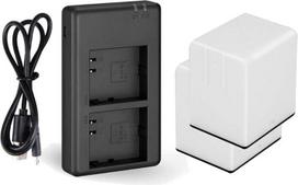 2 x 3000 mAh akumuliatorius + "Duo" įkroviklis, skirtas "Netgear/Arlo Go" apsaugos kameroms, pvz., VMA4410, VML4030, VMA4410-10000S - įkrovimo stotelė su "Micro USB" kabeliu