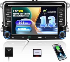 2+64G SIXWIN Android 13 automobilinis radijas VW Golf 5 Golf 6 Skoda Polo Passat Tiguan Touran su Carplay/Android Car/Mirrorlink, 7 colių talpinis jutiklinis ekranas su WiFi GPS FM Bluetooth