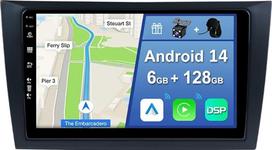YUNTX [6GB + 128GB] Android 14 automobilinis radijas VW Golf 6 2008-2016 [Integruotas CarPlay/Android Car/DSP/GPS]-9 colių IPS ekranas DAB/Mirror Link/Bluetooth 5.0/AHD/360 kamera