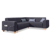 Antracito spalvos sulankstoma/su sandėliavimo vieta kampinė sofa (su dešiniuoju kampu/„L“ formos) Classy Sophie – Miuform