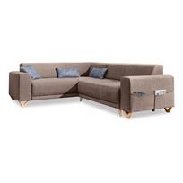 Rudos spalvos sulankstoma/su sandėliavimo vieta kampinė sofa (su kairiuoju kampu/„L“ formos) Classy Sophie – Miuform