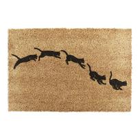 Iš kokoso pluošto grindų kilimėlis 40x60 cm Jumping Cats – Artsy Doormats