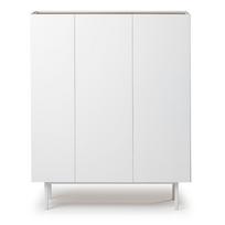 Aukšta šoninė spintelė baltos spalvos iš ąžuolo 95x120 cm Arista – Teulat