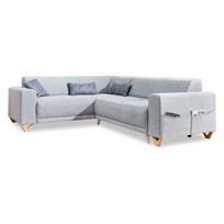 Šviesiai pilkos spalvos sulankstoma/su sandėliavimo vieta kampinė sofa (su kairiuoju kampu/„L“ formos) Classy Sophie – Miuform