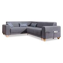 Pilkos spalvos sulankstoma/su sandėliavimo vieta kampinė sofa (su kairiuoju kampu/„L“ formos) Classy Sophie – Miuform