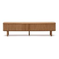 Natūralios spalvos TV spintelė iš uosio 200x50x40 cm Mailen – Kave Home