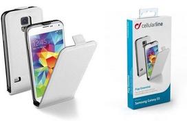 Telefono dėklas Cellular Line Flap Essential, skirtas Samsung Galaxy S5, baltas (CFLAPESSENGALS5W)