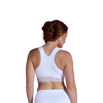 Carriwell nėriniais puošta liemenėlė maitinančioms (balta) / Organic Crossover Nursing Bra