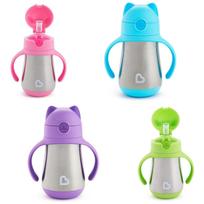 Munchkin termosinė gertuvė su rankenėlėmis Cool Cat Stainless Steel Straw (daug spalvų)
