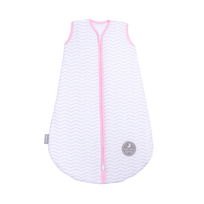 Natulino SuperLite viensluoksnis kūdikių miegmaišis (natural white grey waves / pink spalva)