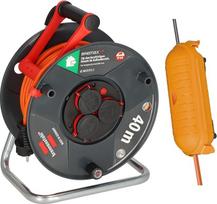 "Brennenstuhl Garant V2 IP44" kabelio ritė (40 m, pagaminta Vokietijoje, naudojama lauke, IP44) ir "Brennenstuhl Safe-Box Big IP44" (apsauginė dėžutė ilginimo kabeliui)