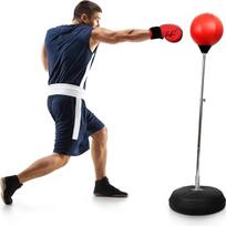 "Dripex Fitness Punch Bag" smūgių kamuolio rinkinys Bokso treniruočių reguliuojamo aukščio stovo dėžutė Greičio kamuolys Bokso kamuolys su bokso pirštinėmis (raudona)